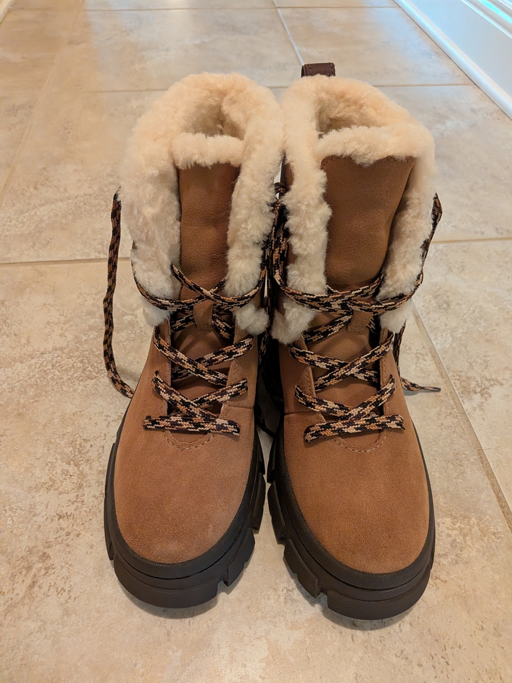 NWT Ugg Brown Faux-Shearling Winter Boots